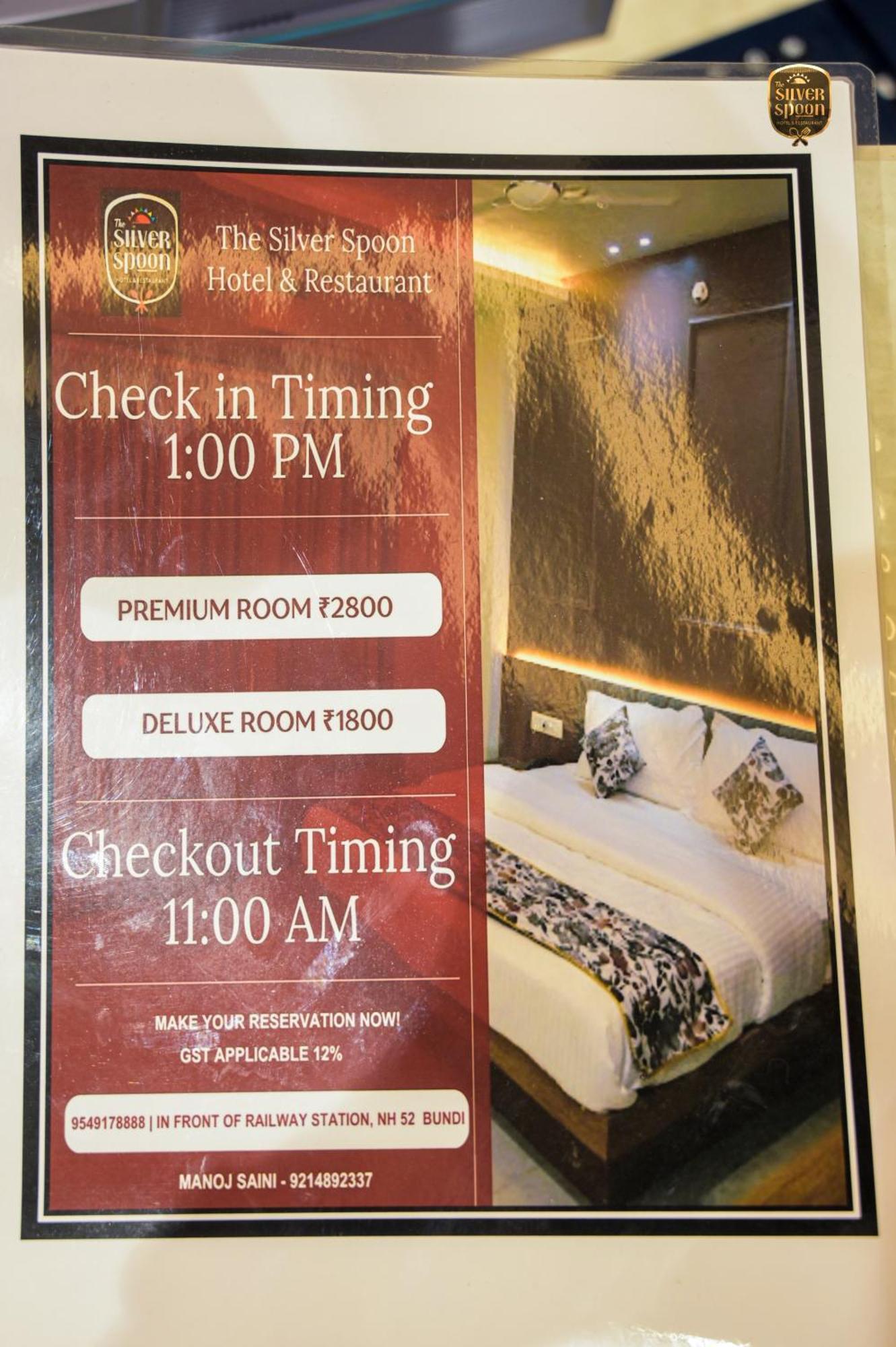 The Silver Spoon Hotel & Restaurant Bundi Exterior photo